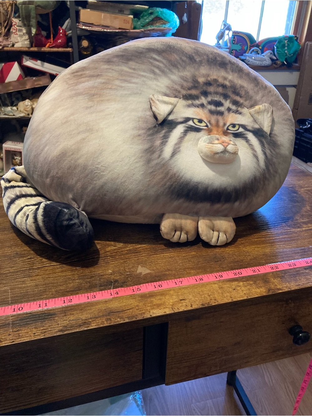 Pallas cat stuffed animal throw pillow